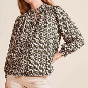 Trovata Birds of Paradise Bailey Showdrop Ditsy Floral Blouse Top